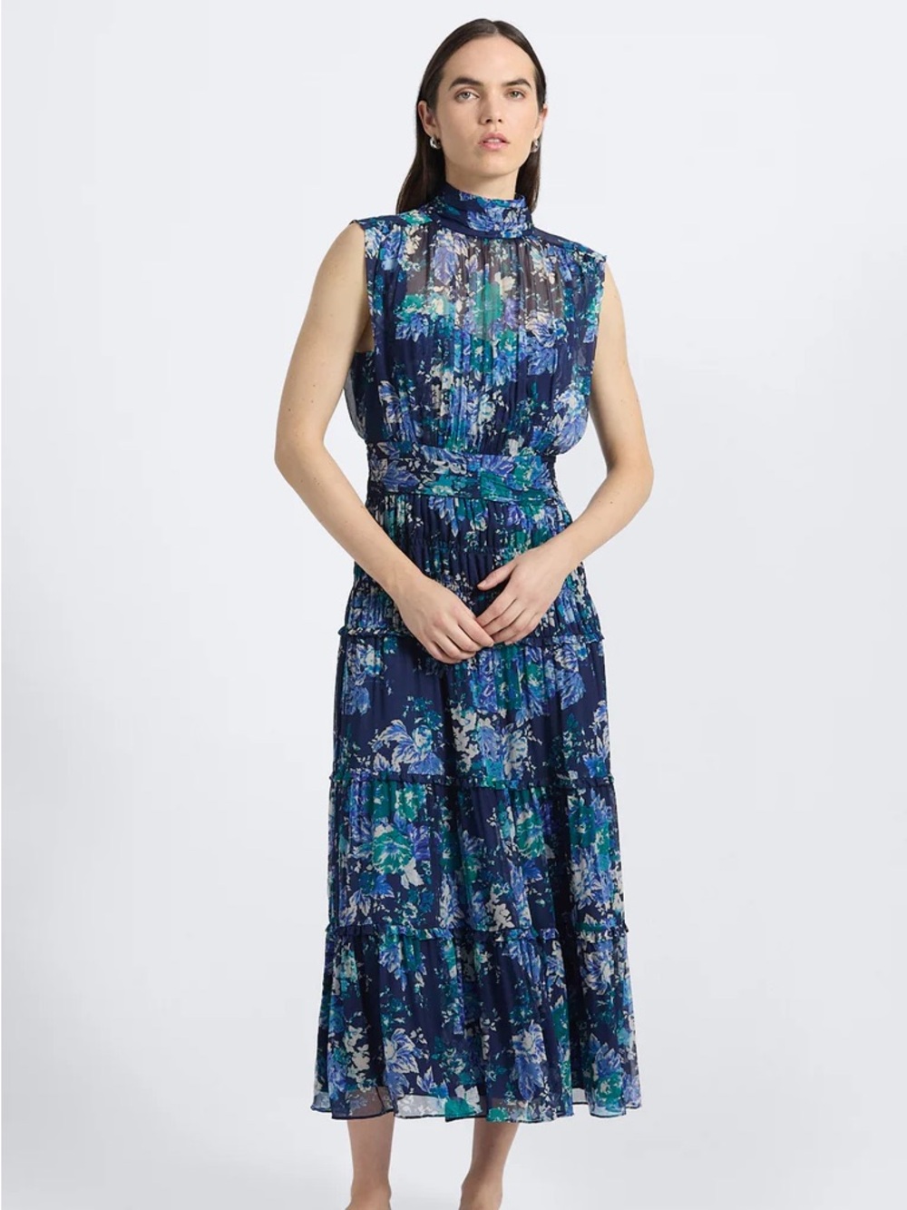 Derek Lam 10 Crosby JUNIA FLORAL TAPESTRY HIGH NECK DRESS Size 6 NEW